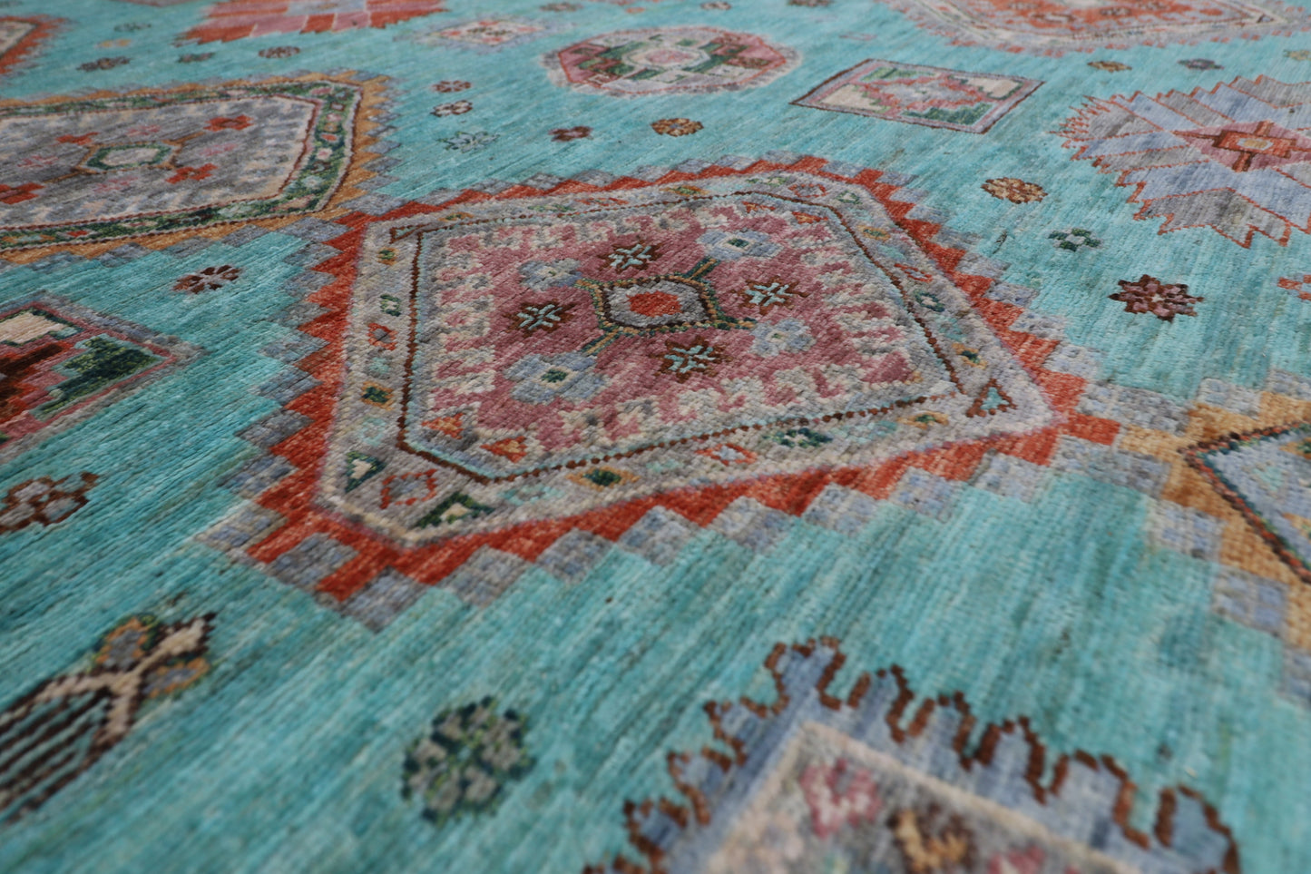 275 x 358 cm | Waziri large Area Rug Afghan Hand Knotted veg Dye Wool carpet