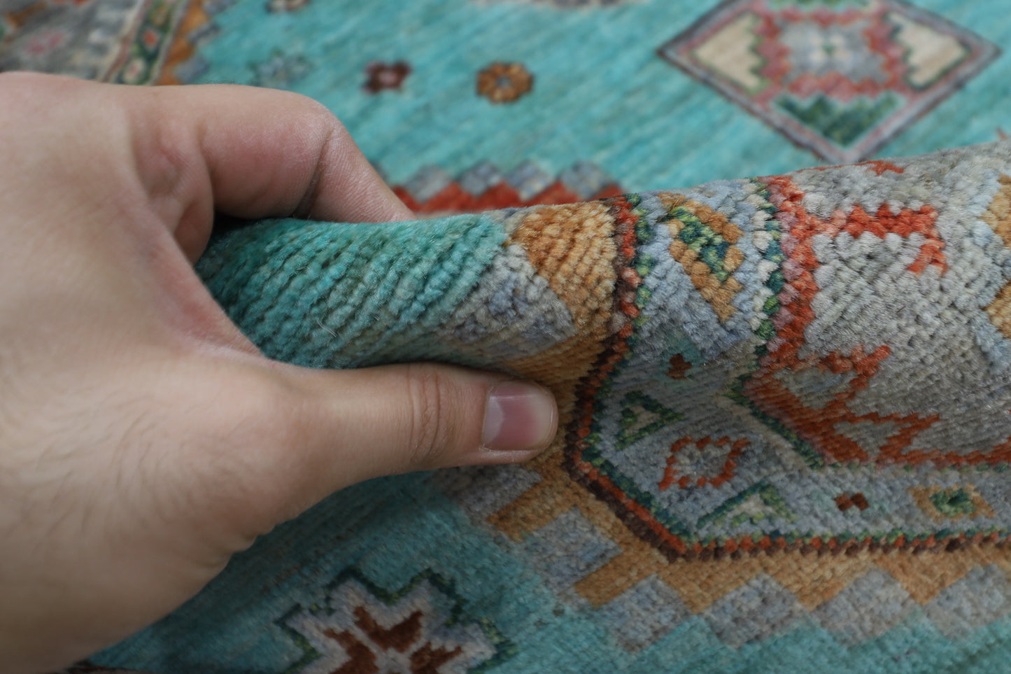 275 x 358 cm | Waziri large Area Rug Afghan Hand Knotted veg Dye Wool carpet