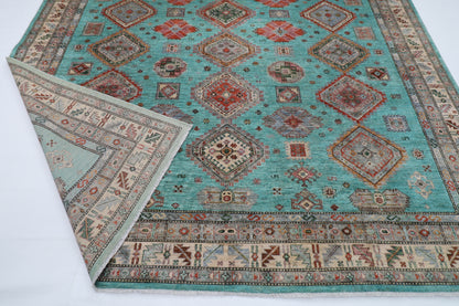 275 x 358 cm | Waziri large Area Rug Afghan Hand Knotted veg Dye Wool carpet