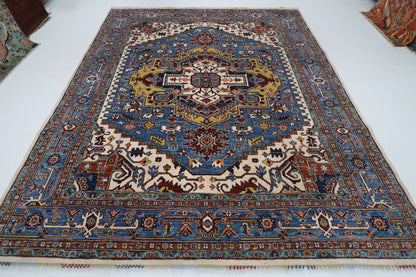 246 x 296 cm | heriz gematric gray Area Rug Afghan Hand Knotted veg Dye Wool carpet