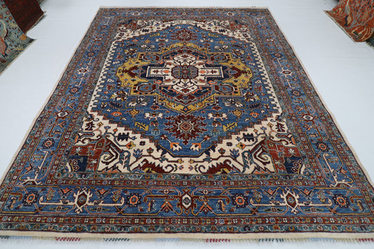 246 x 296 cm | heriz gematric gray Area Rug Afghan Hand Knotted veg Dye Wool carpet