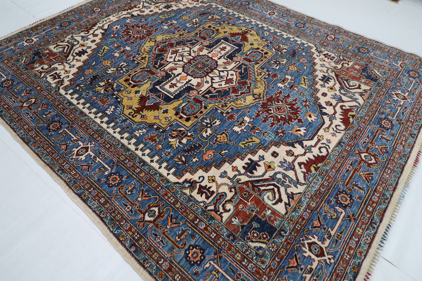 246 x 296 cm | heriz gematric gray Area Rug Afghan Hand Knotted veg Dye Wool carpet