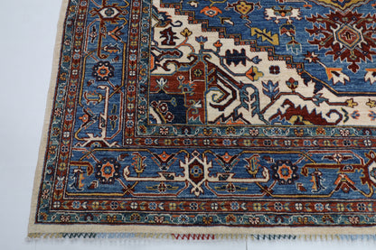 246 x 296 cm | heriz gematric gray Area Rug Afghan Hand Knotted veg Dye Wool carpet