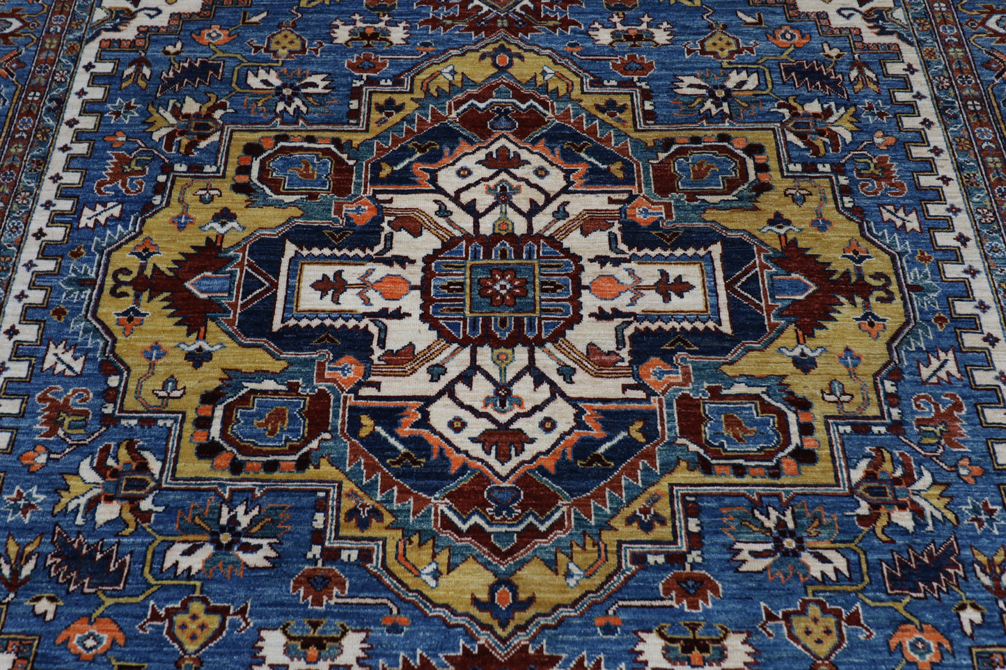 246 x 296 cm | heriz gematric gray Area Rug Afghan Hand Knotted veg Dye Wool carpet