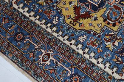 246 x 296 cm | heriz gematric gray Area Rug Afghan Hand Knotted veg Dye Wool carpet