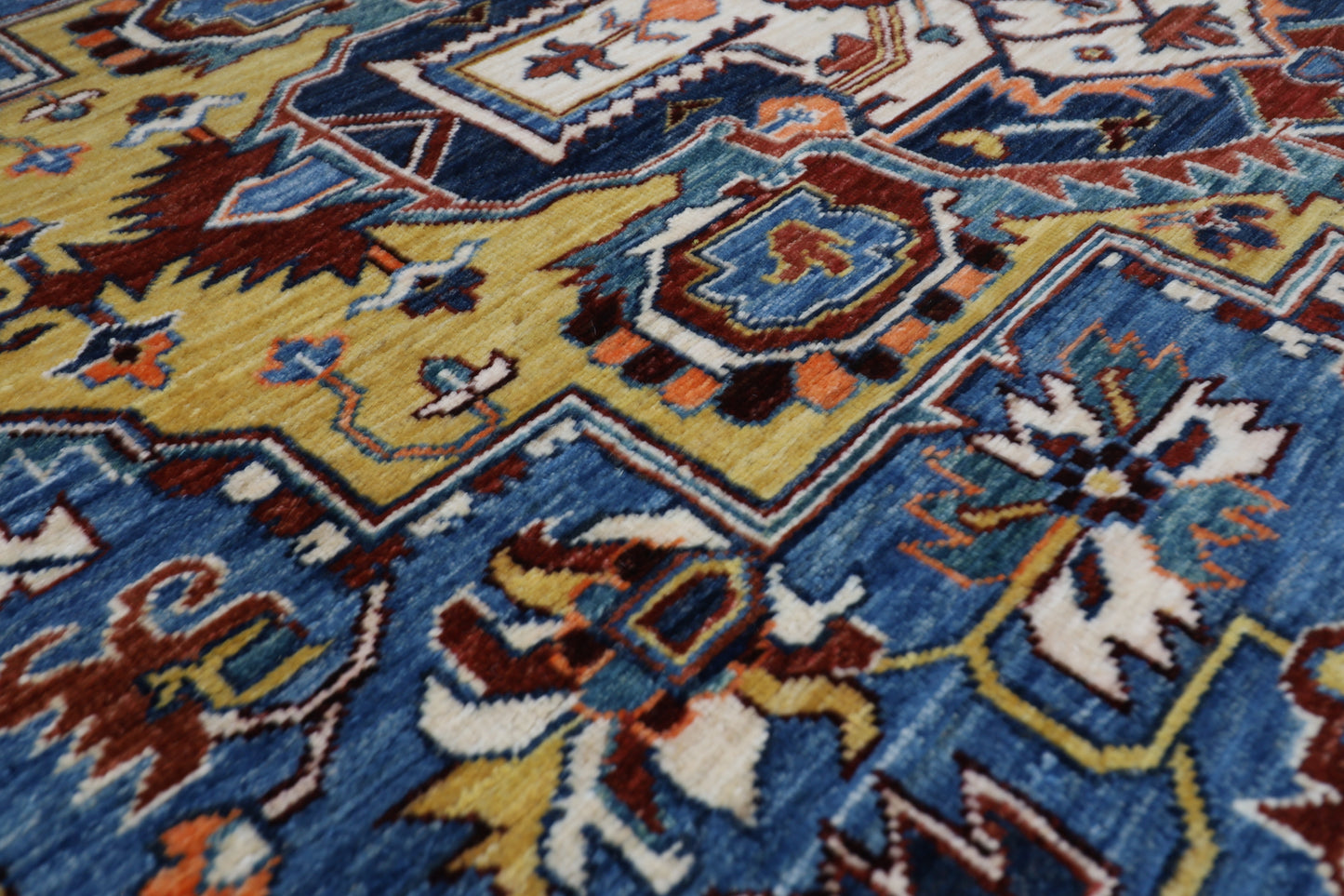 246 x 296 cm | heriz gematric gray Area Rug Afghan Hand Knotted veg Dye Wool carpet