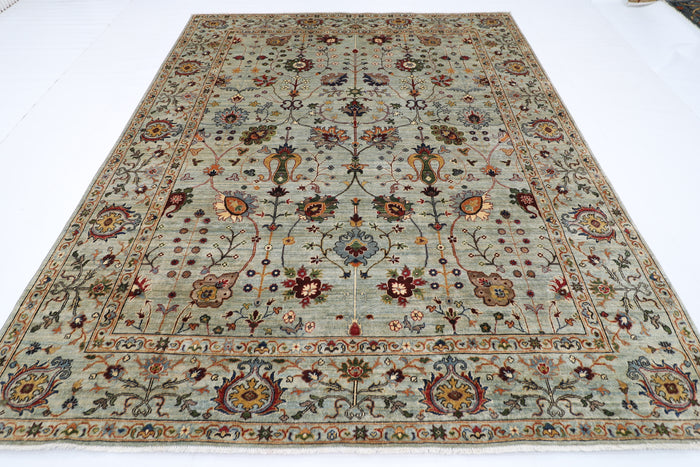 245 x 299 cm | Floral Sultani Area Rug Afghan Hand Knotted Veg Dye Wool carpet