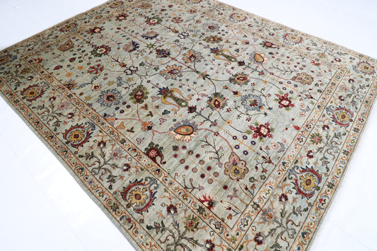 245 x 299 cm | Floral Sultani Area Rug Afghan Hand Knotted Veg Dye Wool carpet