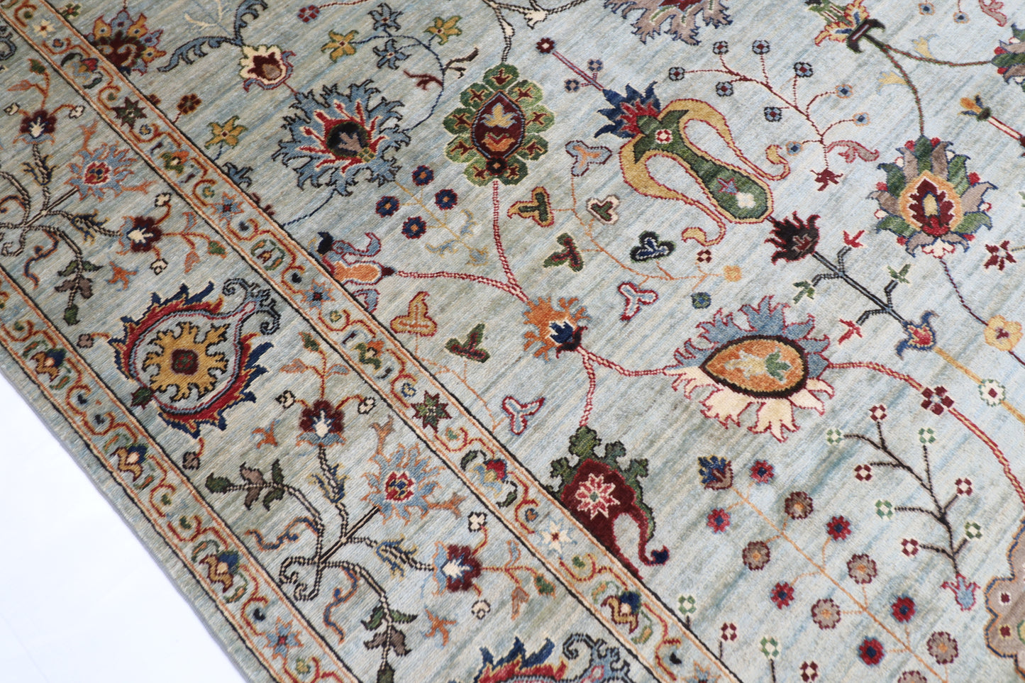 245 x 299 cm | Floral Sultani Area Rug Afghan Hand Knotted Veg Dye Wool carpet