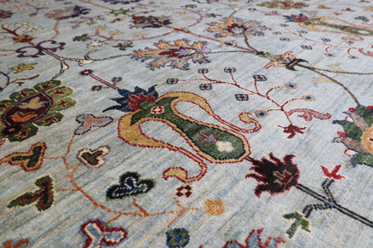 245 x 299 cm | Floral Sultani Area Rug Afghan Hand Knotted Veg Dye Wool carpet