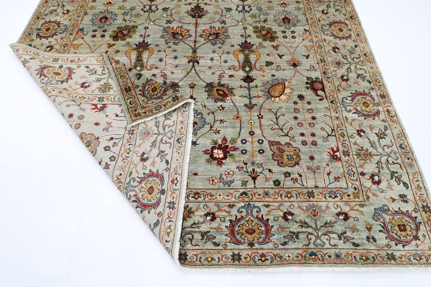 245 x 299 cm | Floral Sultani Area Rug Afghan Hand Knotted Veg Dye Wool carpet