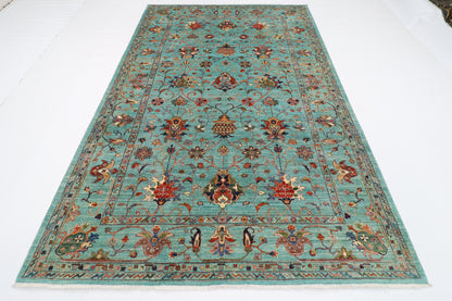 196 x 296 cm | Sultani Floral Area Rug Afghan Hand Knotted Veg Dye Wool carpet