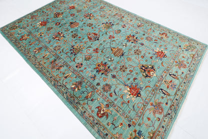 196 x 296 cm | Sultani Floral Area Rug Afghan Hand Knotted Veg Dye Wool carpet