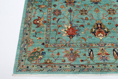 196 x 296 cm | Sultani Floral Area Rug Afghan Hand Knotted Veg Dye Wool carpet