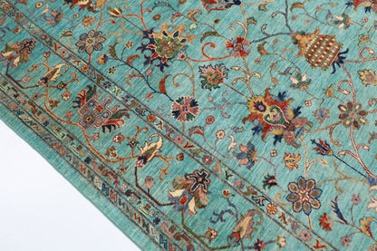 196 x 296 cm | Sultani Floral Area Rug Afghan Hand Knotted Veg Dye Wool carpet