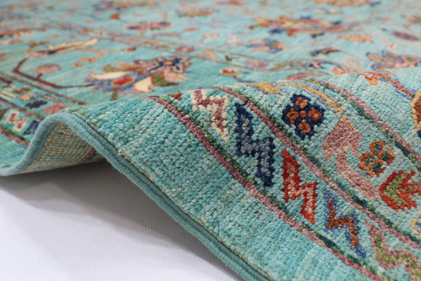 196 x 296 cm | Sultani Floral Area Rug Afghan Hand Knotted Veg Dye Wool carpet