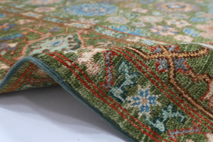 242 x 302 cm | Serapi Green Area Rug Afghan Hand Knotted Veg Dye Wool carpet