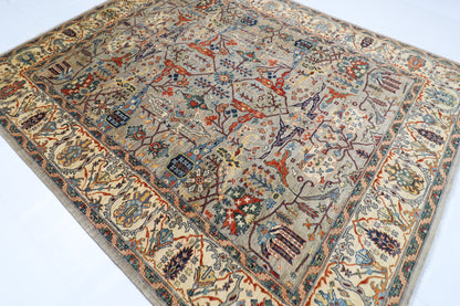 251 x 306 cm | Bidjar Gray Area Rug Afghan Hand Knotted Veg Dye Wool carpet