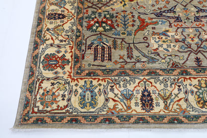 251 x 306 cm | Bidjar Gray Area Rug Afghan Hand Knotted Veg Dye Wool carpet