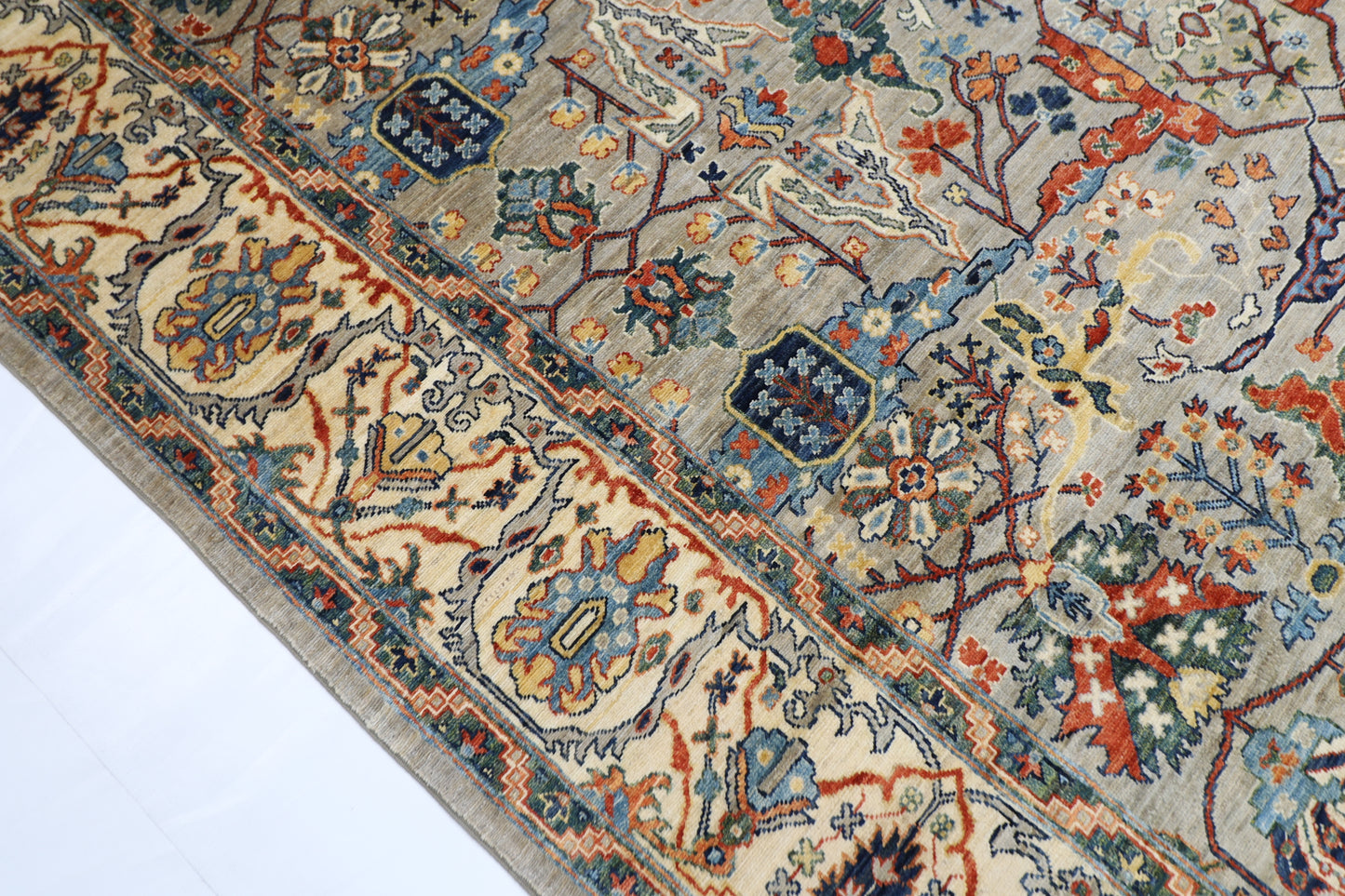251 x 306 cm | Bidjar Gray Area Rug Afghan Hand Knotted Veg Dye Wool carpet