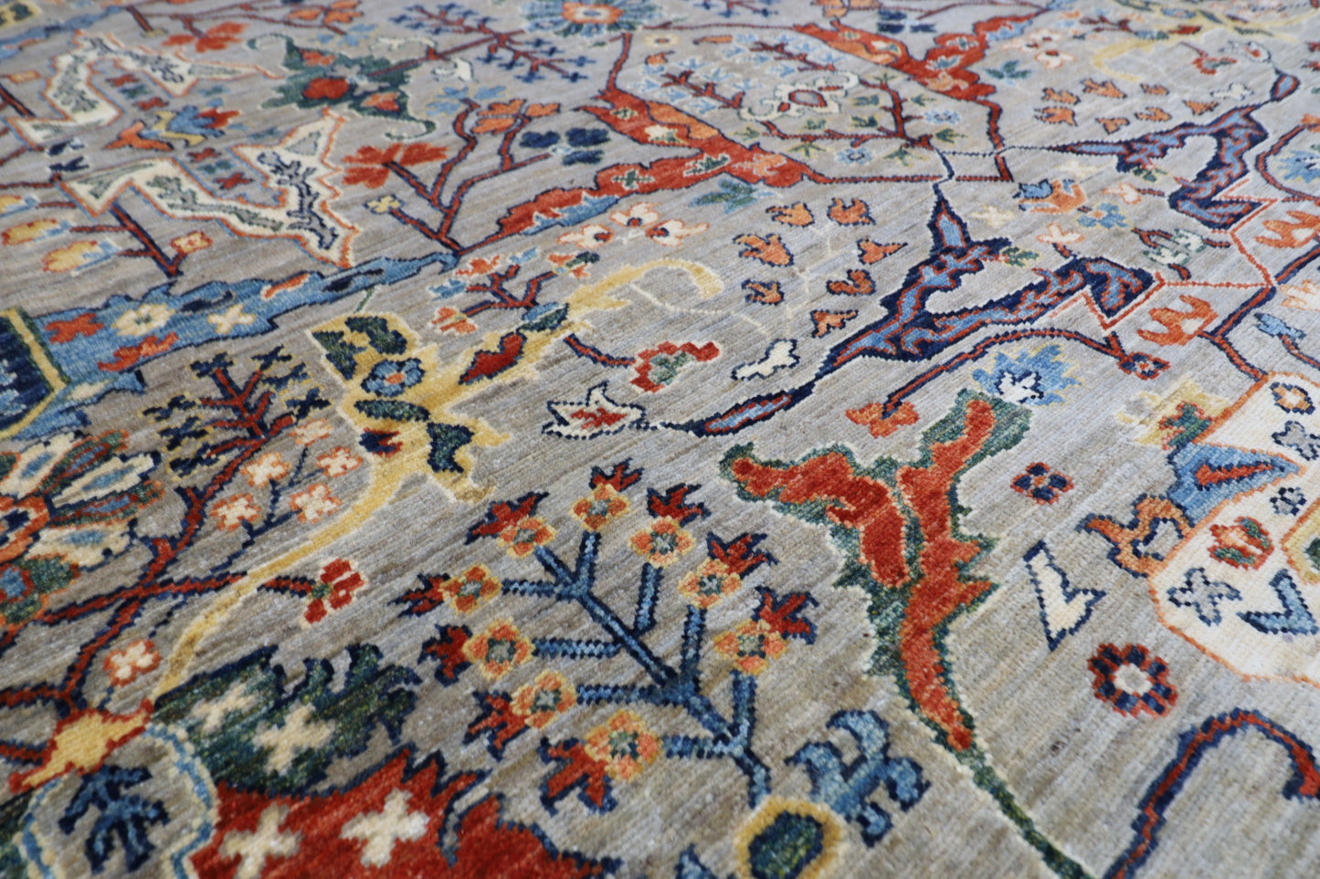 251 x 306 cm | Bidjar Gray Area Rug Afghan Hand Knotted Veg Dye Wool carpet