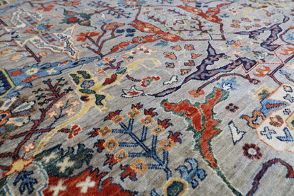 251 x 306 cm | Bidjar Gray Area Rug Afghan Hand Knotted Veg Dye Wool carpet