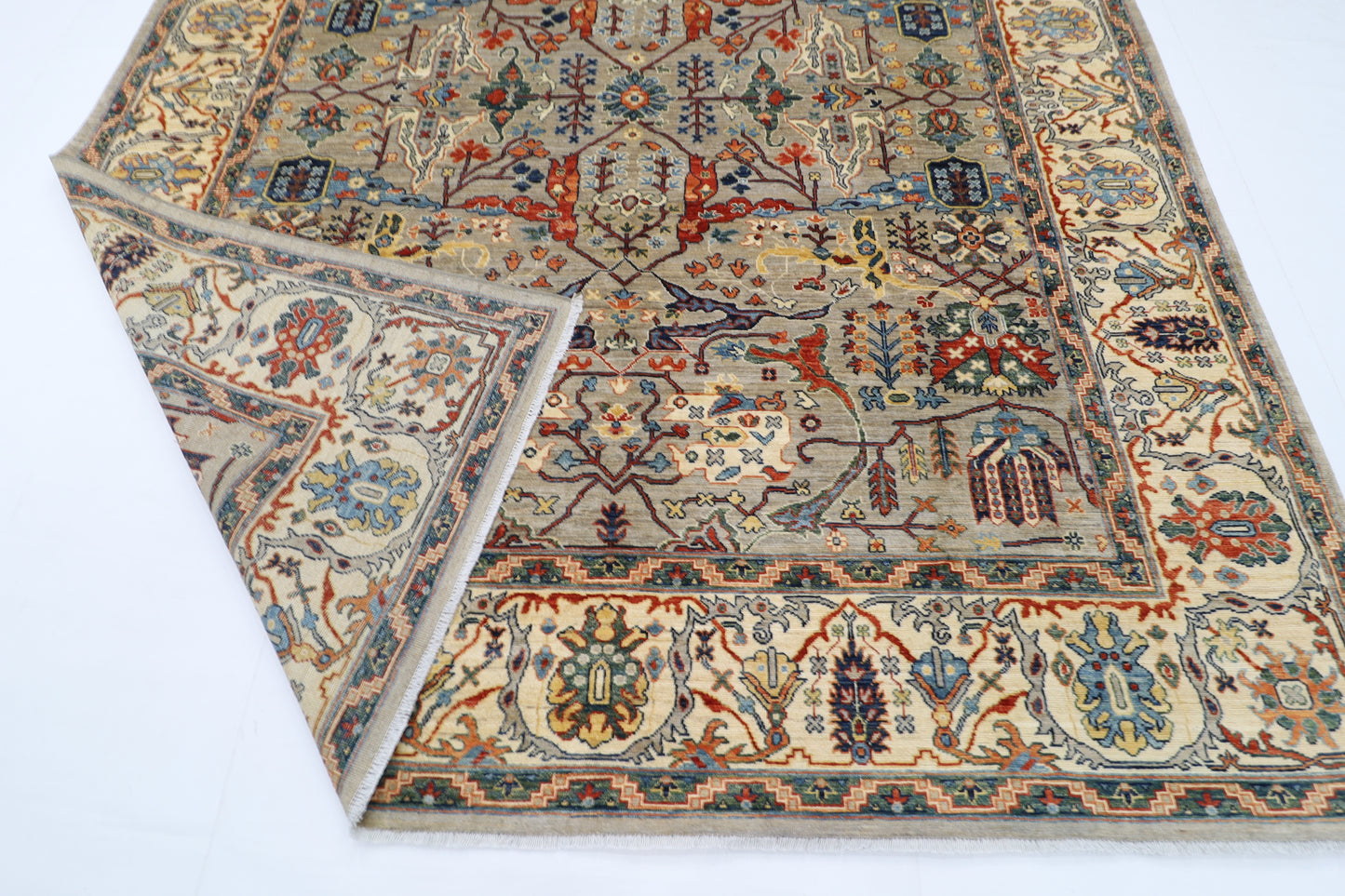 251 x 306 cm | Bidjar Gray Area Rug Afghan Hand Knotted Veg Dye Wool carpet