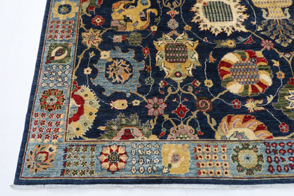 270 x 358 cm | Serapi Navy Blue Area Rug Afghan Hand Knotted Veg Dye Wool carpet