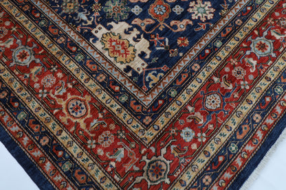 368 x 450 cm |  floral Tribal Blue large Area Rug Afghan Hand Knotted veg Dye Wool carpet