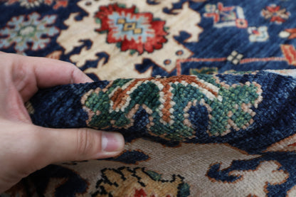 368 x 450 cm |  floral Tribal Blue large Area Rug Afghan Hand Knotted veg Dye Wool carpet