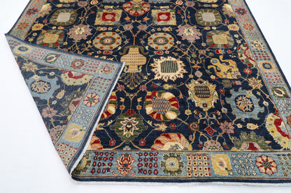 270 x 358 cm | Serapi Navy Blue Area Rug Afghan Hand Knotted Veg Dye Wool carpet