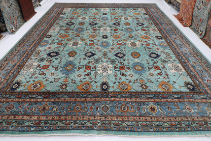 357 x 446 cm |  floral Tribal large Area Rug Afghan Hand Knotted veg Dye Wool carpet