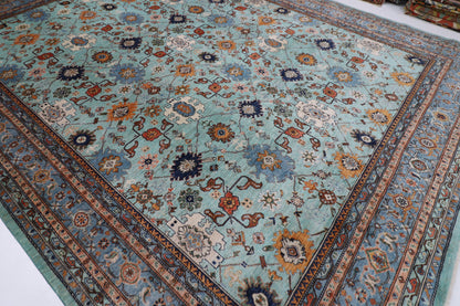 357 x 446 cm |  floral Tribal large Area Rug Afghan Hand Knotted veg Dye Wool carpet