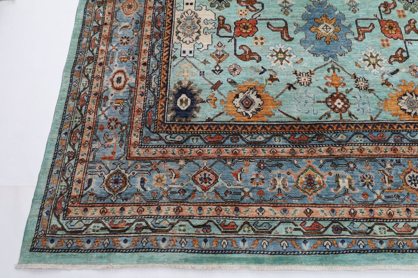 357 x 446 cm |  floral Tribal large Area Rug Afghan Hand Knotted veg Dye Wool carpet