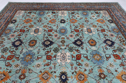 357 x 446 cm |  floral Tribal large Area Rug Afghan Hand Knotted veg Dye Wool carpet
