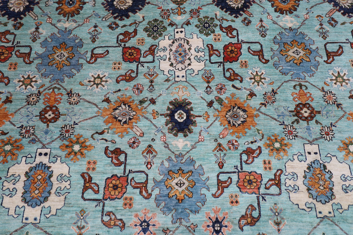 357 x 446 cm |  floral Tribal large Area Rug Afghan Hand Knotted veg Dye Wool carpet