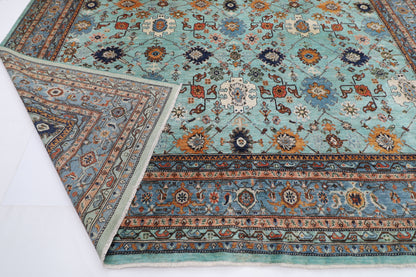 357 x 446 cm |  floral Tribal large Area Rug Afghan Hand Knotted veg Dye Wool carpet