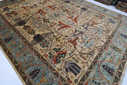 353 x 444 cm |  Bidjar BeigeTribal large Area Rug Afghan Hand Knotted veg Dye Wool carpet