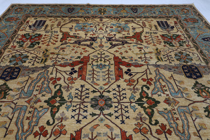 353 x 444 cm |  Bidjar BeigeTribal large Area Rug Afghan Hand Knotted veg Dye Wool carpet