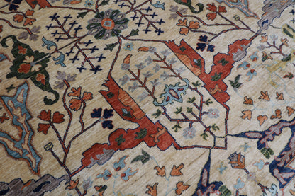 353 x 444 cm |  Bidjar BeigeTribal large Area Rug Afghan Hand Knotted veg Dye Wool carpet