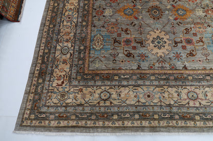 363 x 449 cm |  Bidjar Gray Tribal large Area Rug Afghan Hand Knotted veg Dye Wool carpet