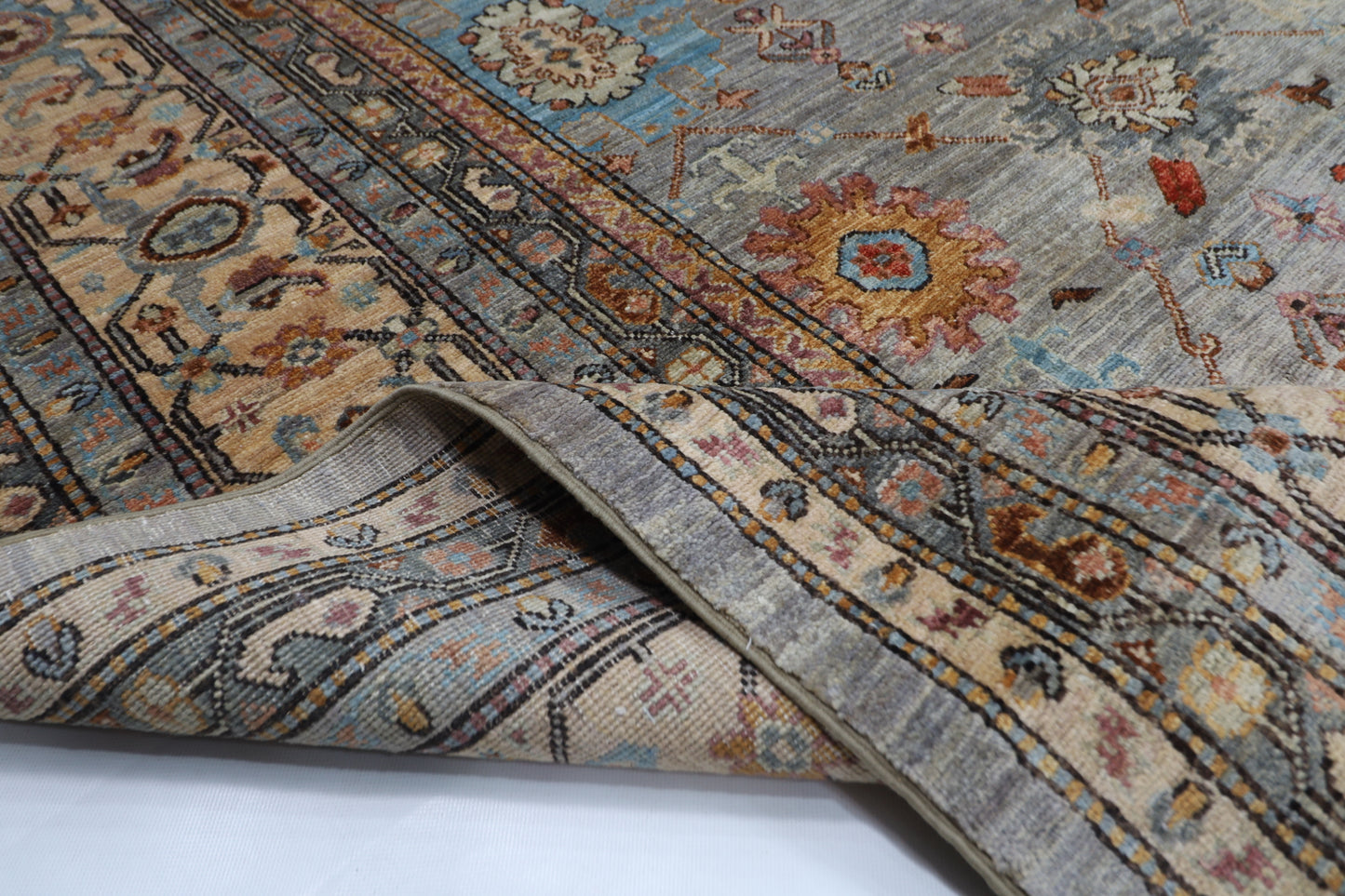 363 x 449 cm |  Bidjar Gray Tribal large Area Rug Afghan Hand Knotted veg Dye Wool carpet