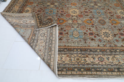 363 x 449 cm |  Bidjar Gray Tribal large Area Rug Afghan Hand Knotted veg Dye Wool carpet