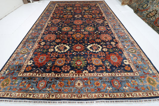 300 x 486 cm | Oriental Bidjar Blue Area Rug Afghan Hand Knotted Veg Dye Wool carpet