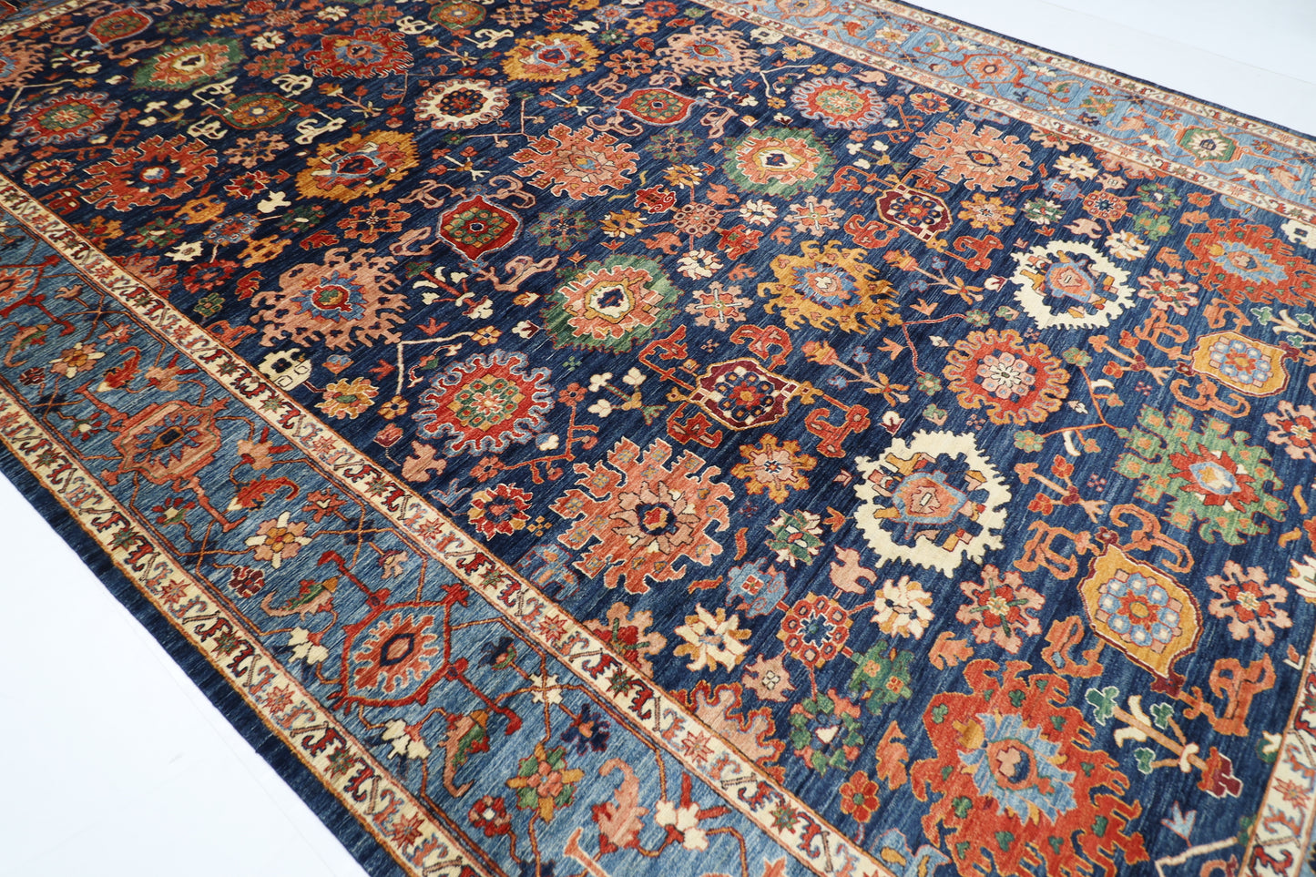 300 x 486 cm | Oriental Bidjar Blue Area Rug Afghan Hand Knotted Veg Dye Wool carpet