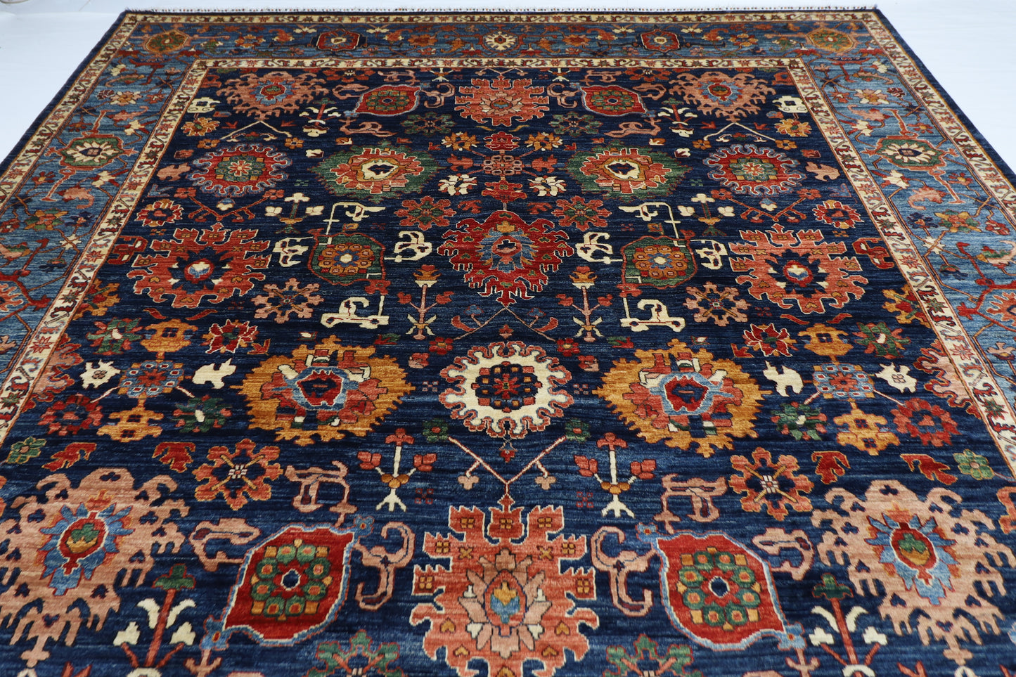 300 x 486 cm | Oriental Bidjar Blue Area Rug Afghan Hand Knotted Veg Dye Wool carpet