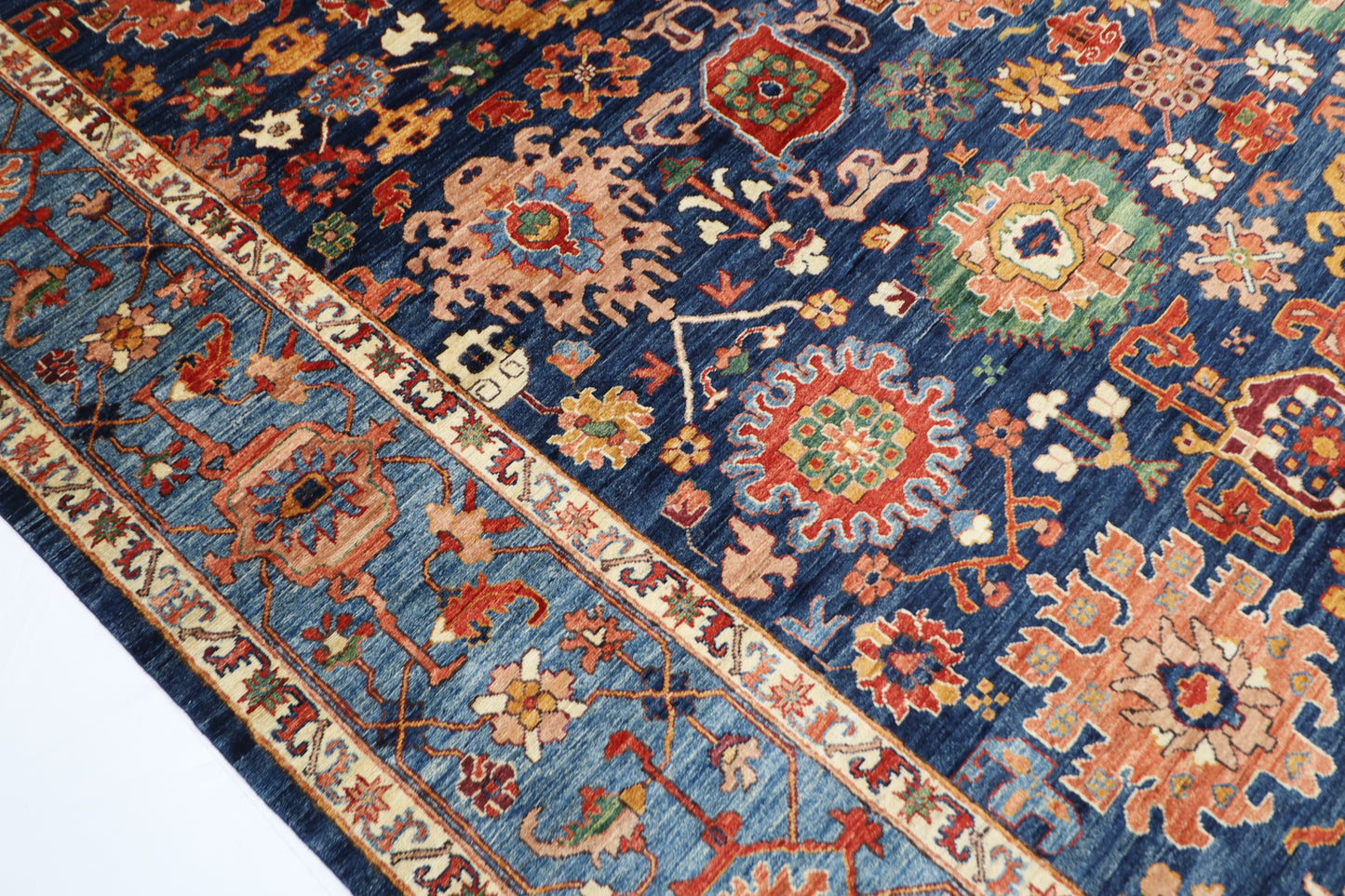300 x 486 cm | Oriental Bidjar Blue Area Rug Afghan Hand Knotted Veg Dye Wool carpet