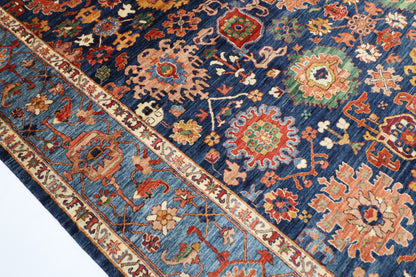 300 x 486 cm | Oriental Bidjar Blue Area Rug Afghan Hand Knotted Veg Dye Wool carpet