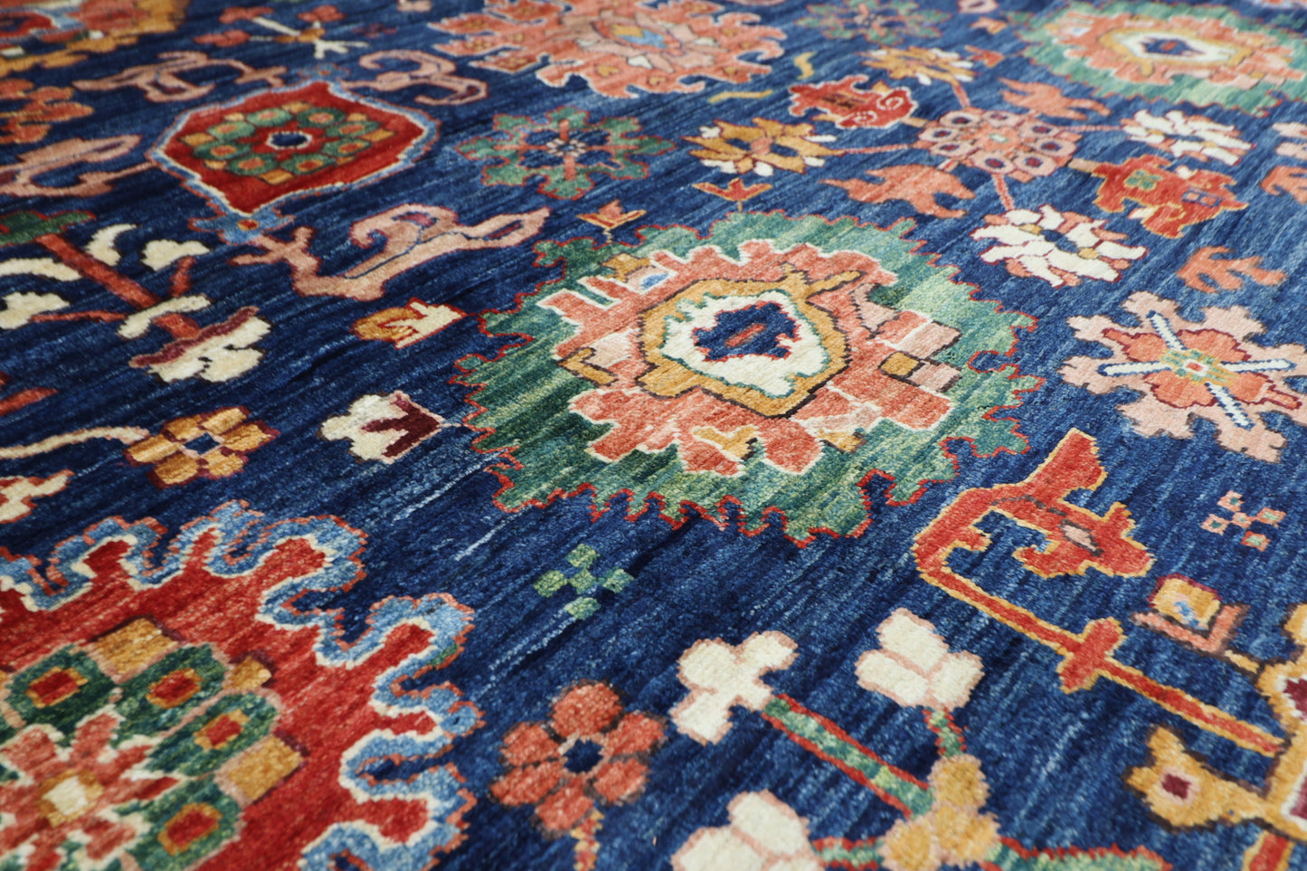 300 x 486 cm | Oriental Bidjar Blue Area Rug Afghan Hand Knotted Veg Dye Wool carpet