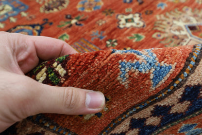 273 x 370 cm | Oriental Waziri Orange Area Rug Afghan Hand Knotted Veg Dye Wool carpet